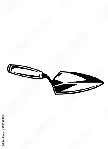 Mason Trowel | Carpentry Equipment | Carpenter Dad | Trowel | Construction Equipment | Brick Trowel | Small Handheld | Masonry | Original Illustration | Vector and Clipart | Cutfile and Stencil