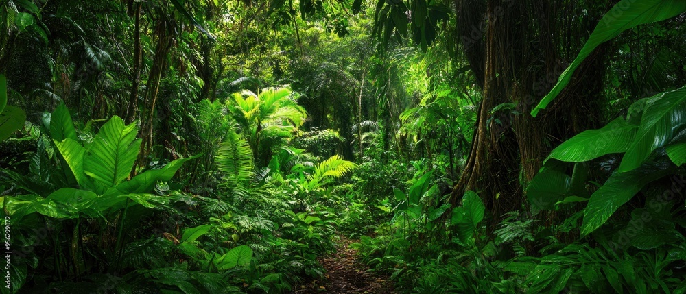 Southeast Asian rainforest with deep jungle