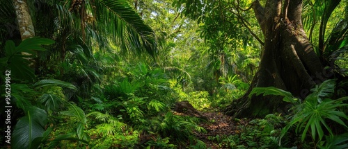 Fototapeta Naklejka Na Ścianę i Meble -  Southeast Asian rainforest with deep jungle