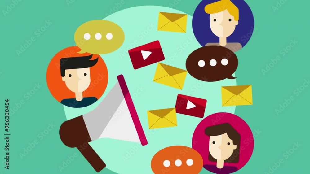 Social Media Marketing Solution 2D Cartoon Animation Social Media Marketing Solution 2D Cartoon Animation