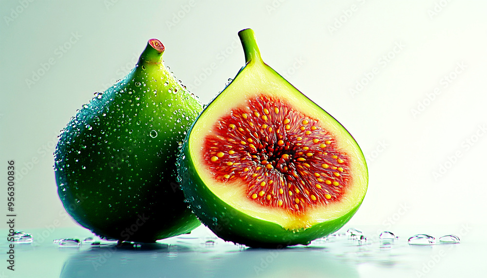 Green Fig Isolated on White Background – Fresh Whole Fruit with Full Depth of Field for Natural Food and Produce Photography Green Fig Isolated on White Background – Fresh Whole Fruit with Full Depth of Field for Natural Food and Produce Photography