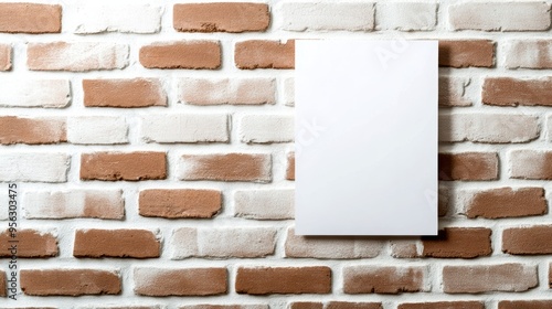 Wallpaper Mural A blank canvas on a textured brick wall, perfect for creating personalized art or showcasing designs in modern decor. Torontodigital.ca