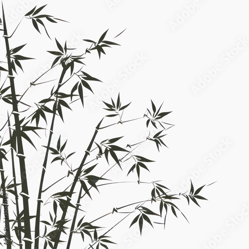 Elegant bamboo silhouette art