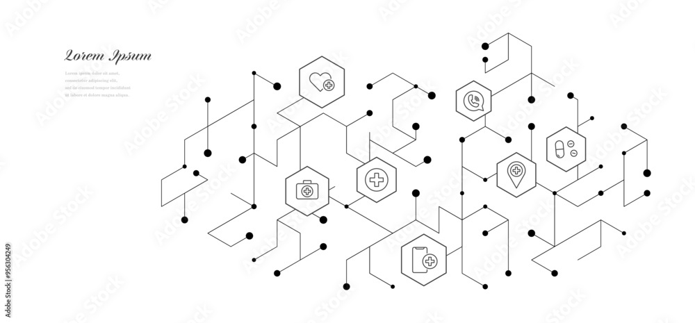 幾何学 抽象 六角形 医療 科学 アイコン 背景
