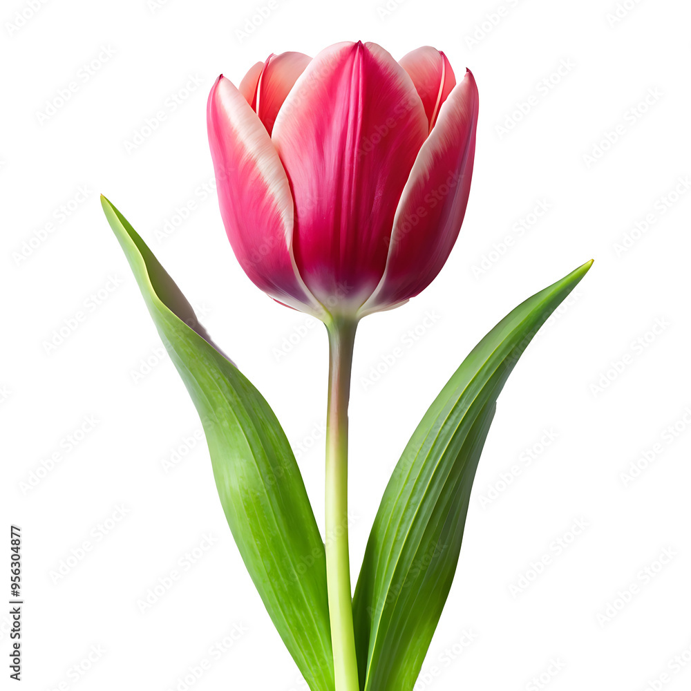 Naklejka premium Beautiful Tulip flower with Transparent background