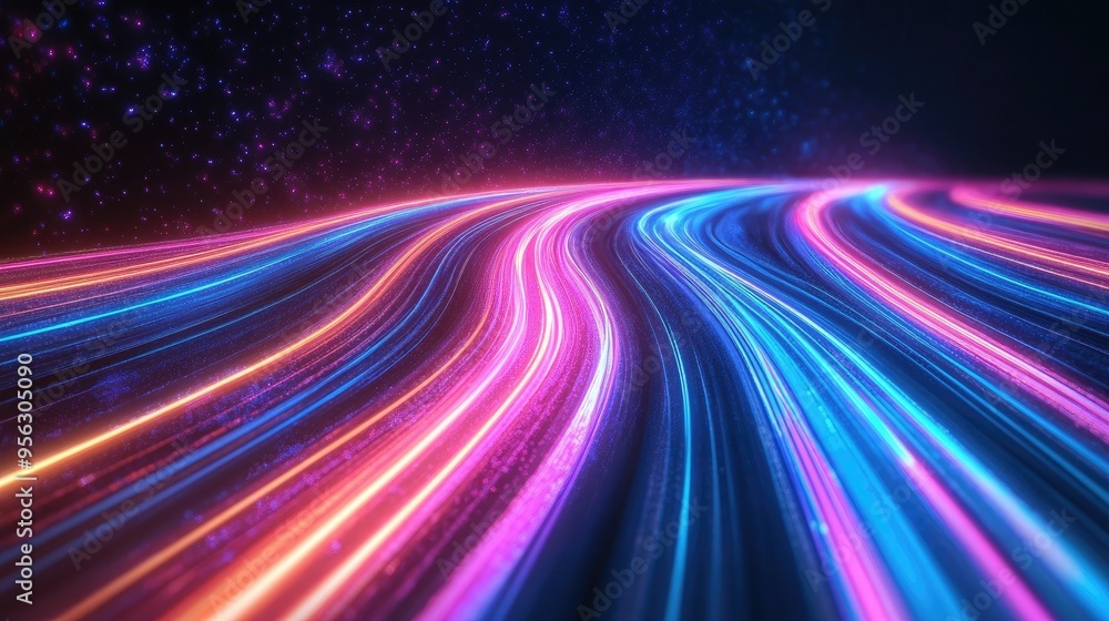 A 3D abstract background with glowing neon light streaks, symbolizing the speed and innovation of cutting-edge technology in a futuristic setting. A 3D abstract background with glowing neon light streaks, symbolizing the speed and innovation of cutting-edge technology in a futuristic setting.