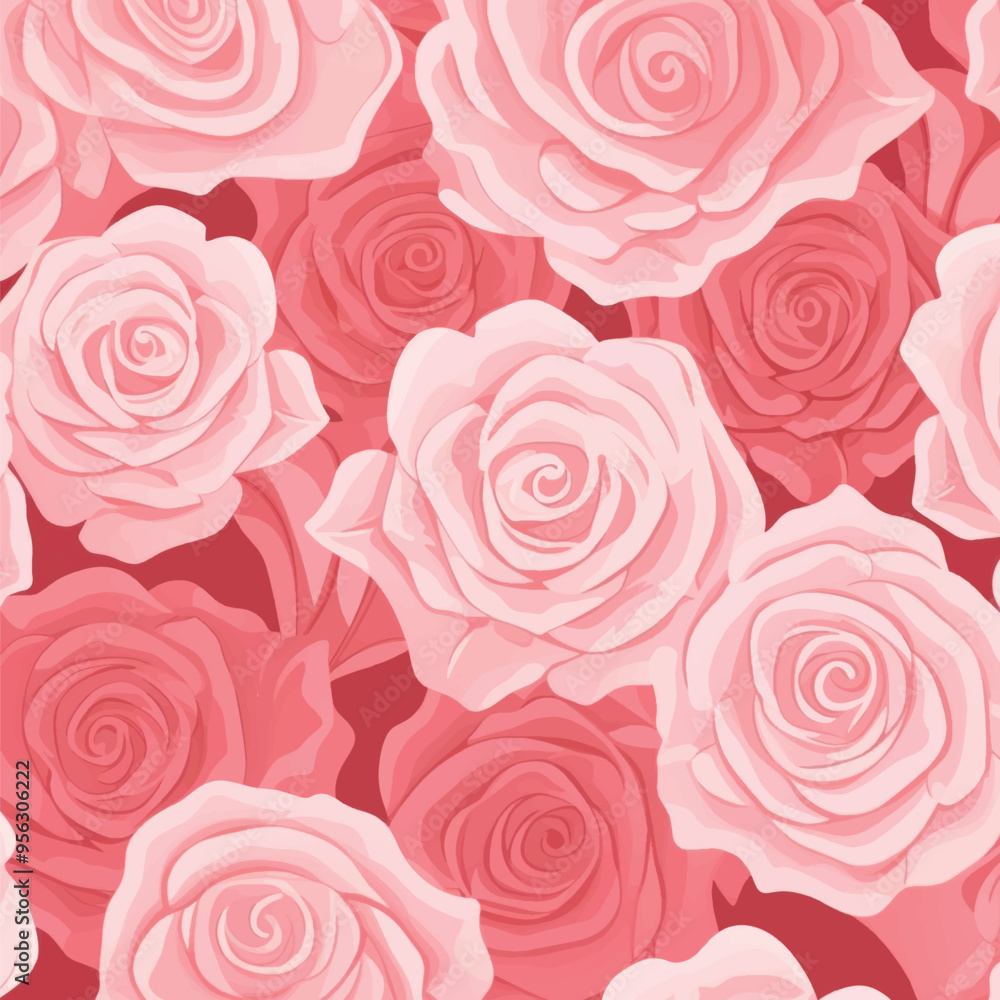 Elegant pink rose floral pattern Elegant pink rose floral pattern