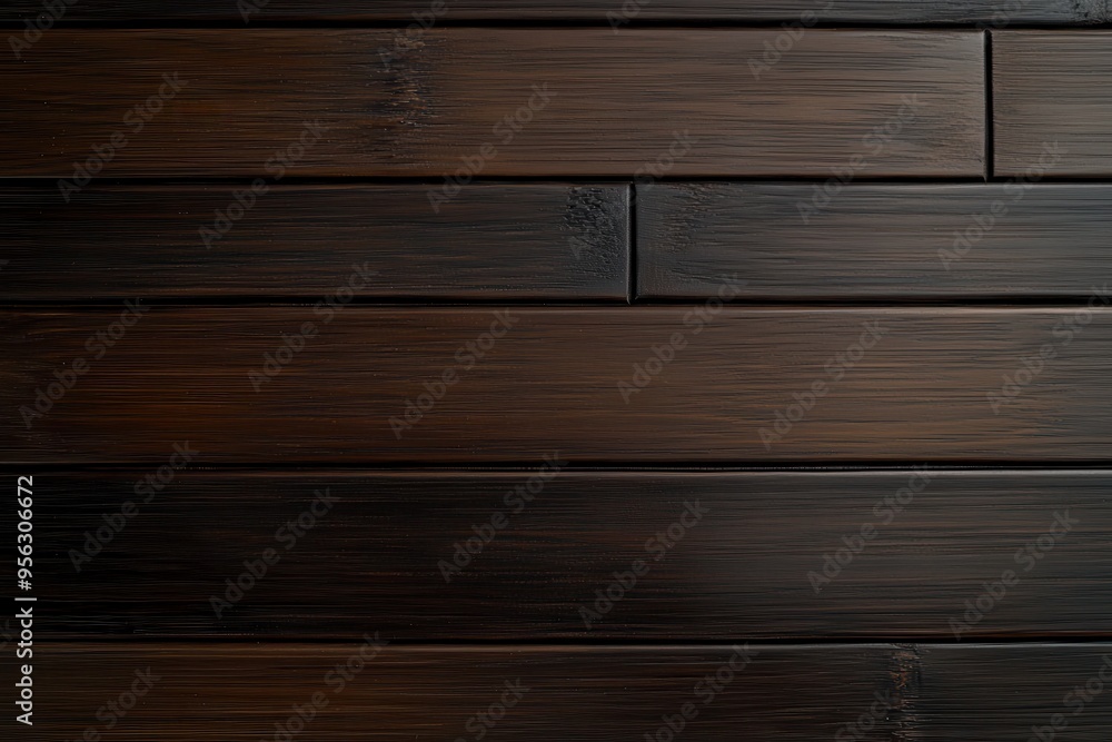 A close-up view of dark wooden planks with a smooth finish. A close-up view of dark wooden planks with a smooth finish.