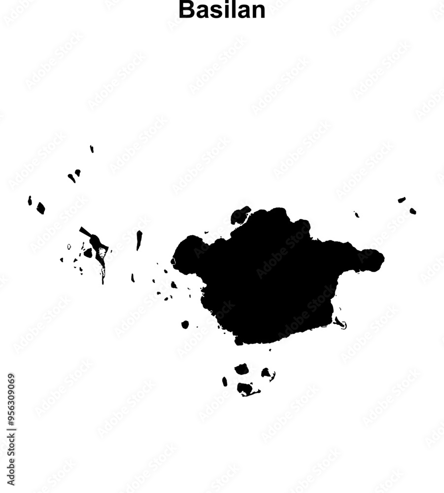 Basilan province blank outline map Basilan province blank outline map