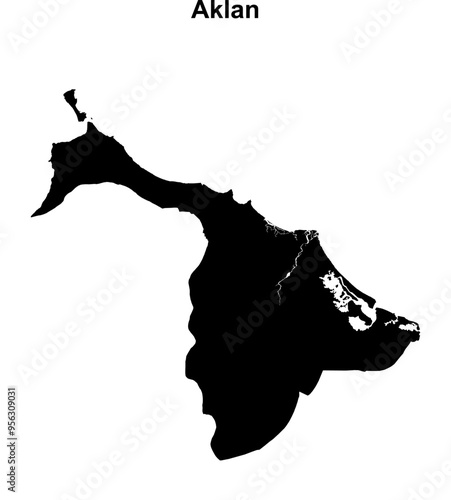 Aklan province blank outline map