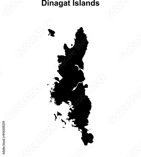 Dinagat Islands province blank outline map photo