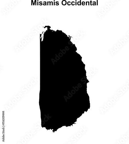 Misamis Occidental province blank outline map photo