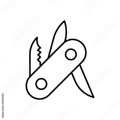 Swiss Army Knife icon vector stock illustration