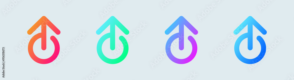 Level up line icon in gradient colors. Growth signs vector illustration. Level up line icon in gradient colors. Growth signs vector illustration.