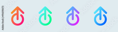Level up line icon in gradient colors. Growth signs vector illustration.