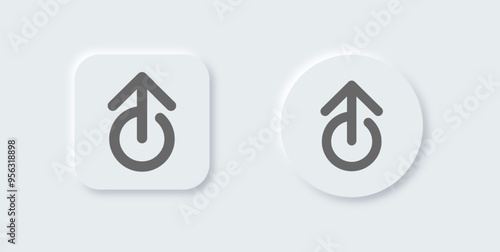 Level up line icon in neomorphic design style. Growth signs vector illustration.