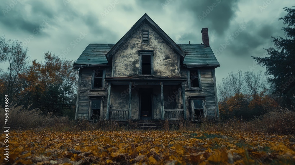 Old Abandoned Haunted House, Spooky Halloween Setting, 3D Render Illustration. AI generated illustration. Old Abandoned Haunted House, Spooky Halloween Setting, 3D Render Illustration. AI generated illustration.