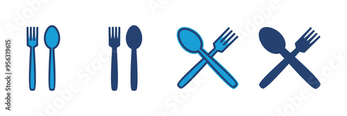 spoon and fork icon vector. spoon, fork and knife icon vector. restaurant icon