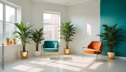 Photo interior modern design room 3d illustration