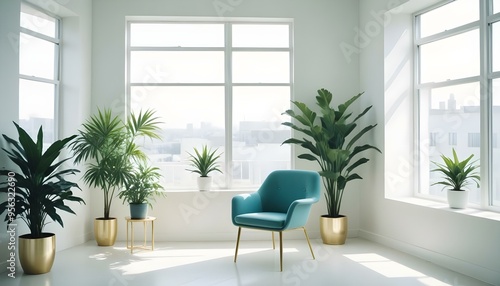 Photo interior modern design room 3d illustration