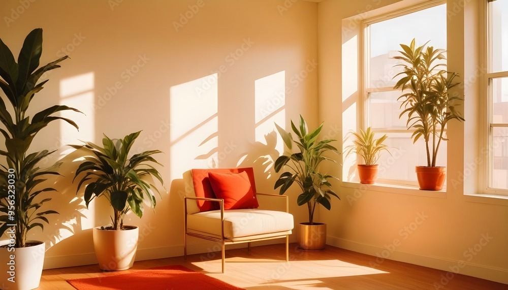 Photo interior modern design room 3d illustration Photo interior modern design room 3d illustration
