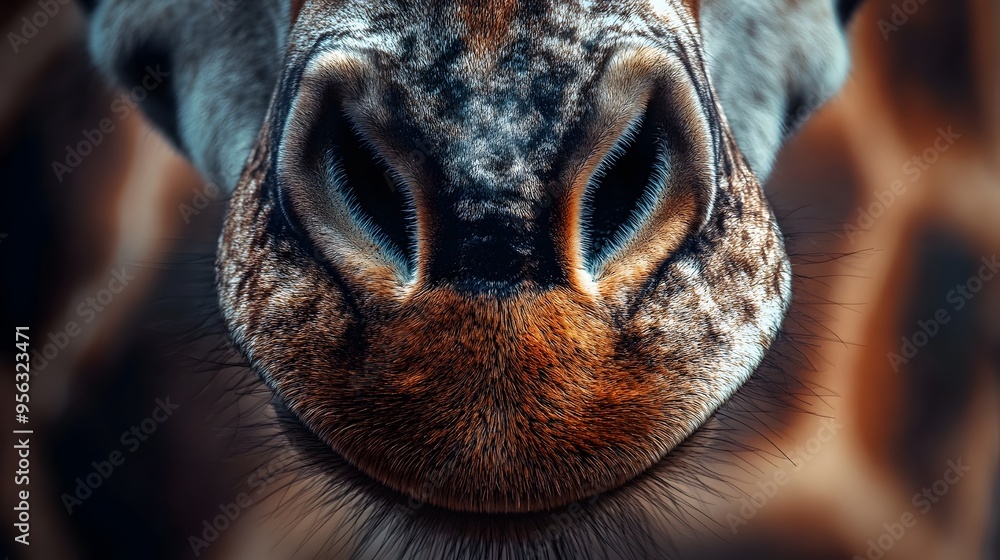 Stunning macro photograph capturing the intricate and textured details of a giraffe s mouth revealing the raw beauty and fascinating patterns of this magnificent animal s anatomy up close Stunning macro photograph capturing the intricate and textured details of a giraffe s mouth revealing the raw beauty and fascinating patterns of this magnificent animal s anatomy up close