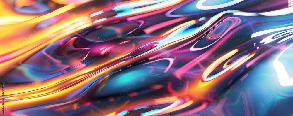 Wavy liquid 3D prism with dynamic highlights, 4K hyperrealistic photo Wavy liquid 3D prism with dynamic highlights, 4K hyperrealistic photo