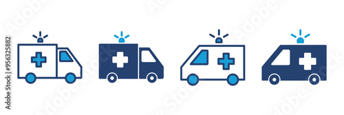 Ambulance icon vector. ambulance truck icon vector. ambulance car