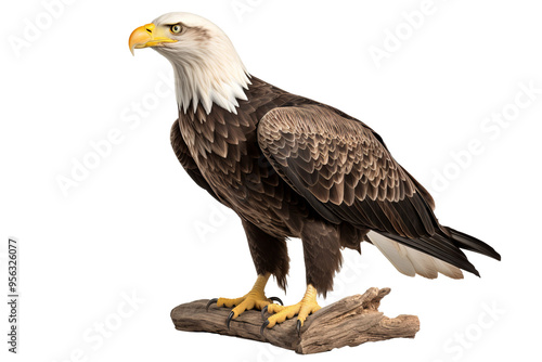 Bald eagle in flight with detailed feathers PNG on transparent background ideal for wildlife design projects and nature-themed graphics