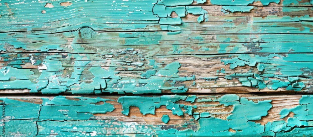 An old board with turquoise paint covering its surface displaying a copy space image beautifully An old board with turquoise paint covering its surface displaying a copy space image beautifully