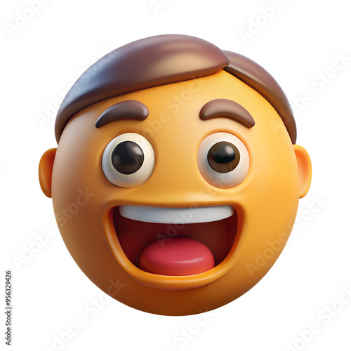 Emoji relaxed face - 3D Facial illustration 