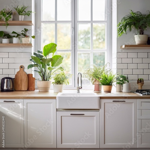 modern kitchen interior with kitchen