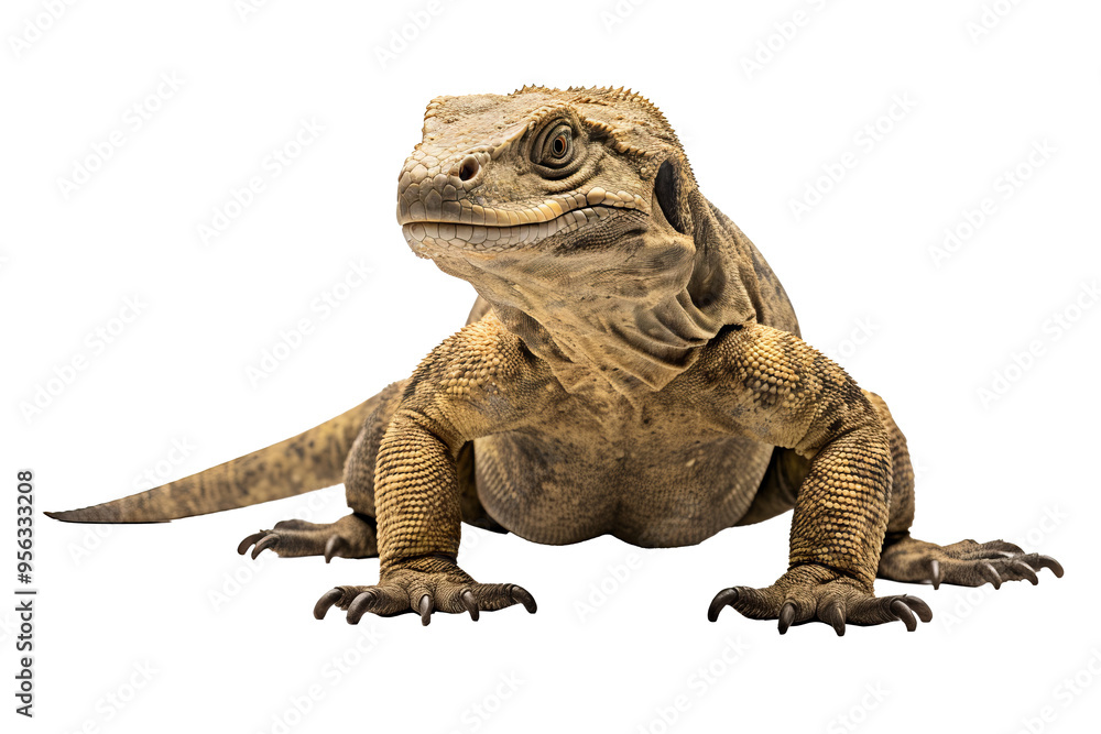 Komodo dragon isolated PNG with transparent background, ideal for wildlife and nature design projects Komodo dragon isolated PNG with transparent background, ideal for wildlife and nature design projects