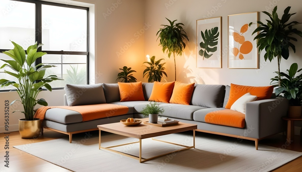 Photo interior modern design room 3d illustration Photo interior modern design room 3d illustration