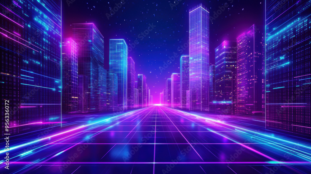 Neon Cityscape. Neon Cityscape.