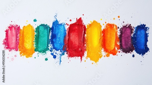 Wallpaper Mural Watercolor paint set against a white backdrop Torontodigital.ca