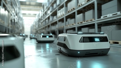 Automated Guided Vehicles Navigating a Warehouse with Pallets