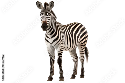 Obraz Zebra with transparent background, detailed and high-resolution PNG of a zebra for graphic design and digital projects