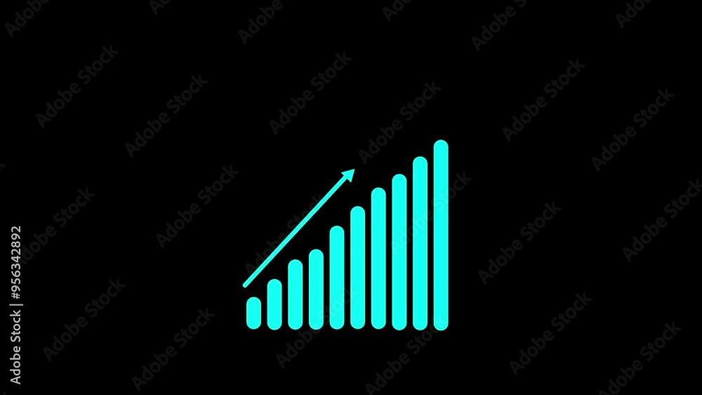 Digital black bar chart line growing business concept. Clean Hi-tech style technology chart with a grid. Camera movement with depth of field. 4K Digital black bar chart line growing business concept. Clean Hi-tech style technology chart with a grid. Camera movement with depth of field. 4K