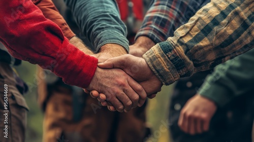 Labor Day support concept. Close-up of hands helping another up, powerful support.