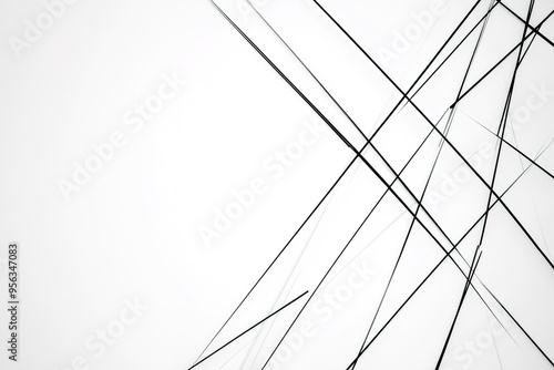 Wallpaper Mural Black lines crisscrossing over white space Torontodigital.ca