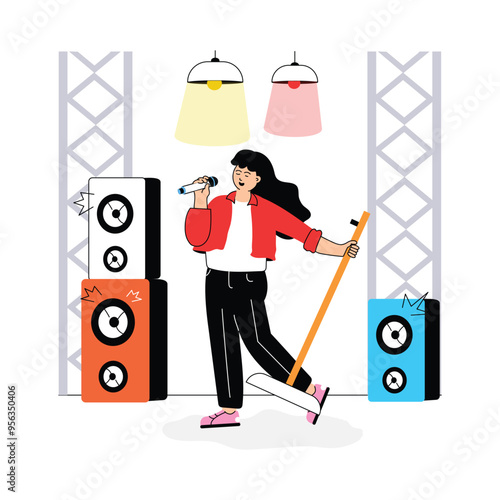 Get this amazing singer illustration, Performing music, Vocal talent