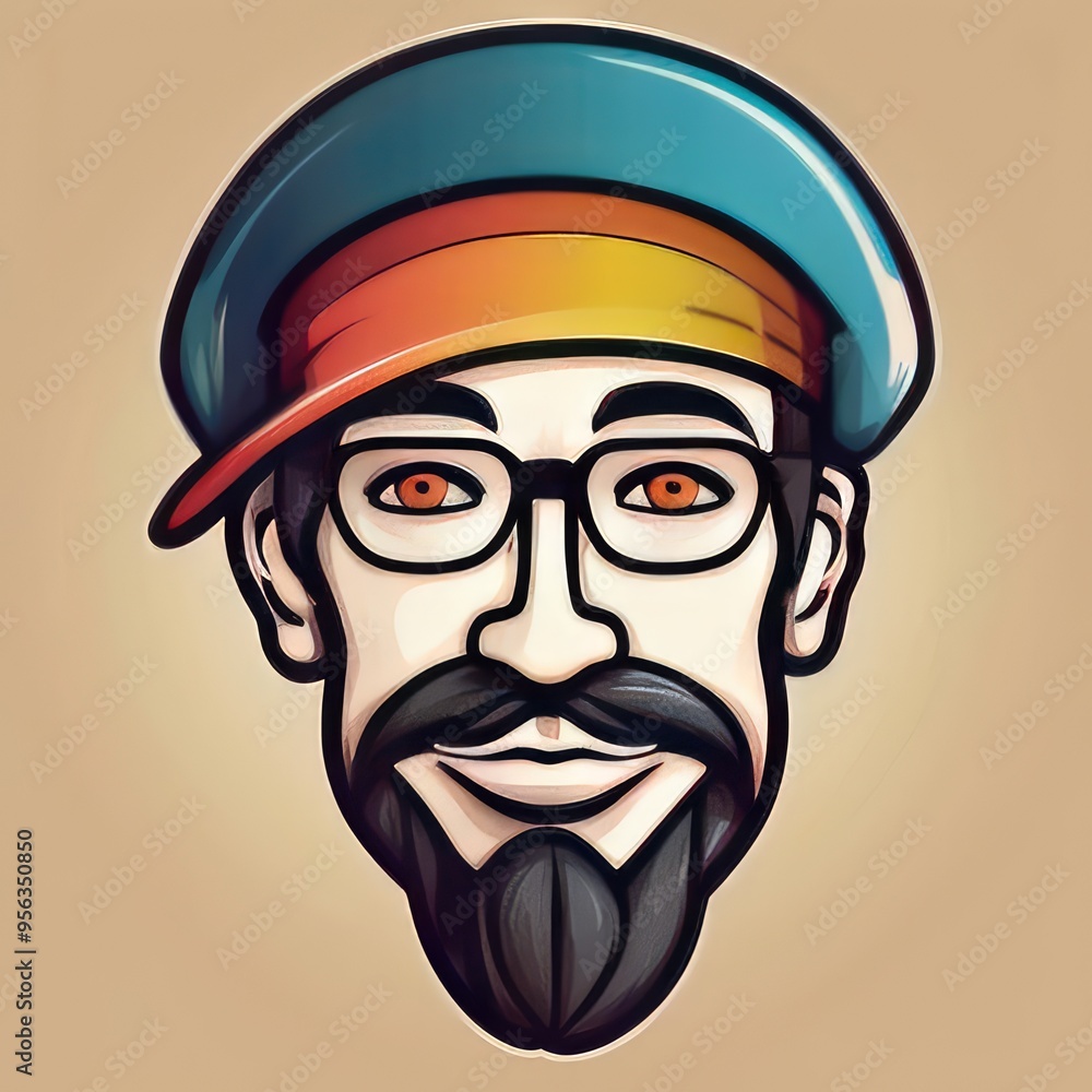 Fototapeta premium man in a cap and glasses