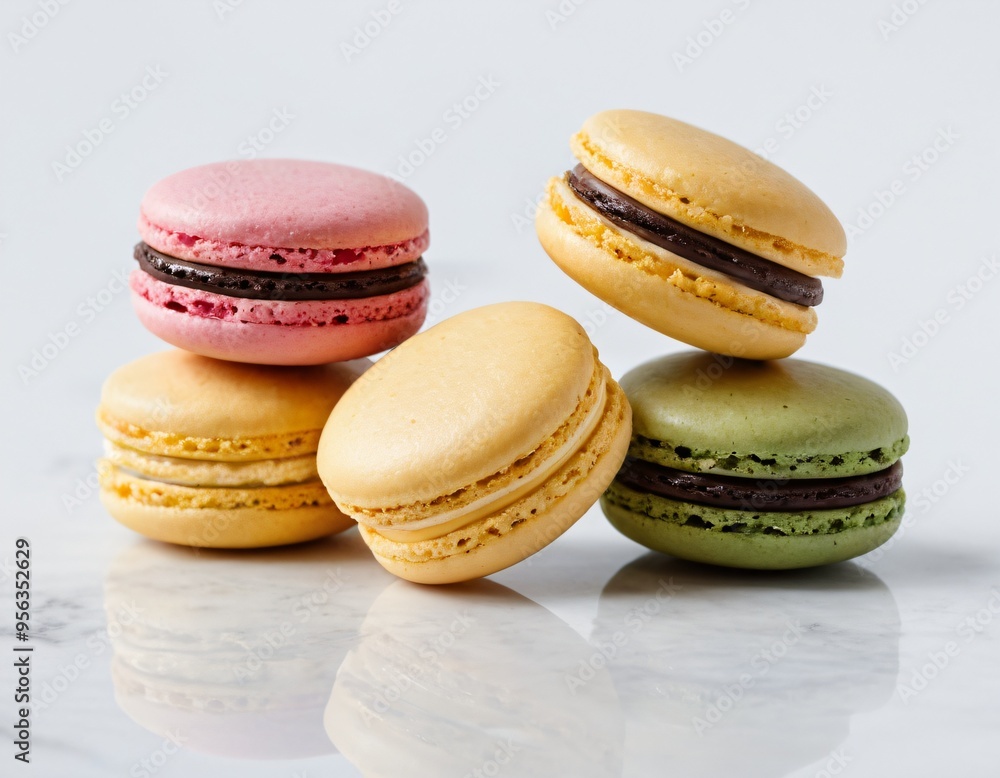 Macaron on the white background. Ai generated images Macaron on the white background. Ai generated images