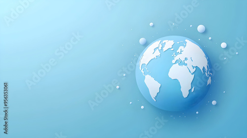 world ozone day. Abstract Globe on a Mint Background. AI generative. photo