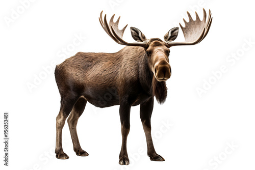 Majestic Alaska moose isolated on transparent background, perfect for wildlife and nature designs photo