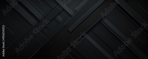 Dusky Black grunge stripes abstract banner design. Geometric tech background. Vector illustration