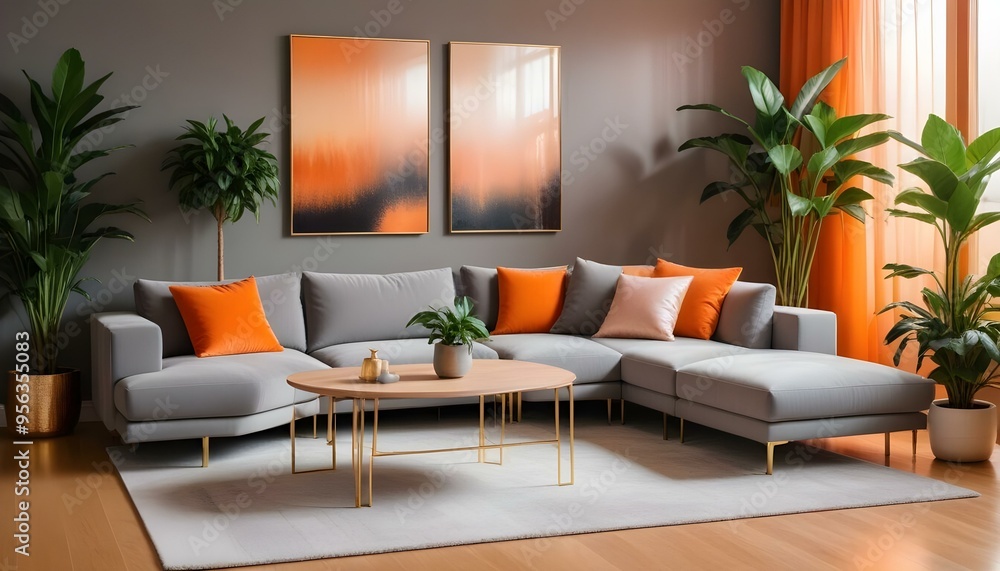 Fototapeta premium Photo interior modern design room 3d illustration