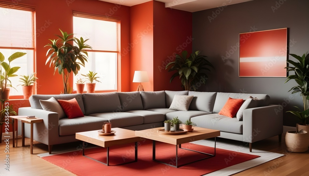 Fototapeta premium Photo interior modern design room 3d illustration