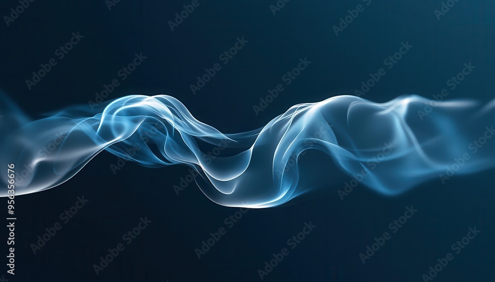 A smooth, flowing wave of translucent blue smoke creating an ethereal and calming atmosphere, perfect for backgrounds and design. A smooth, flowing wave of translucent blue smoke creating an ethereal and calming atmosphere, perfect for backgrounds and design.